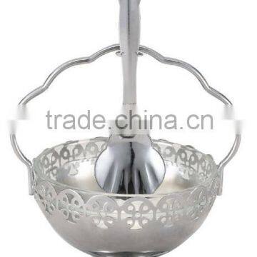 High quality glass sugar bowl with spoon