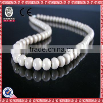 beautiful white long round beads