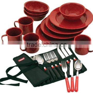 GRS Enamel dinner set,enamel dinnerware set 24 pcs