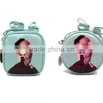 Square Shape Printed PU Girl Message Bag photo-4