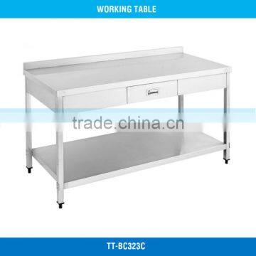 Single Drawer, 2 Tiers, with Splashback, TT-BC323C, Stainless Steel, Work Bench