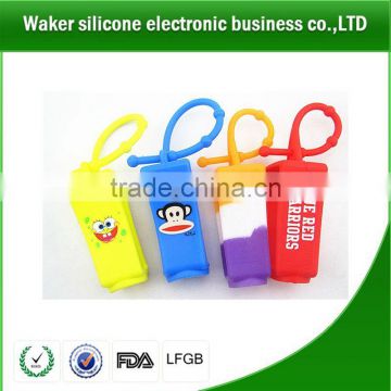 custom logo print silicone hand sanitizer holder