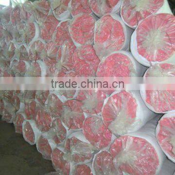 pink color glass wool with PVC