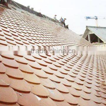 ceramic yellow color roof tiles for tourists resort