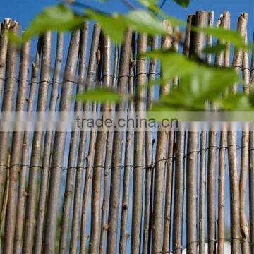 Natural woven willow fence for plant grow