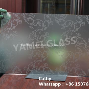 chinese light acid etch glass art glass