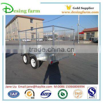 Heavy duty galvanized double axle farm trailer for sale