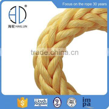 PP danline rope 12 strand braided mooring rope