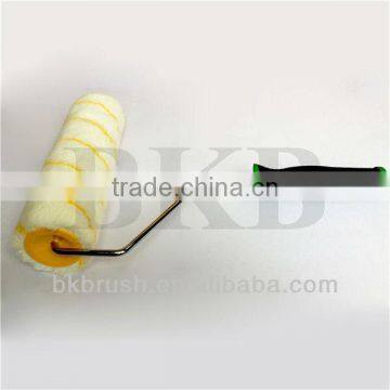 9 inch yellow stripes acrylic decorative wall paint roller with soft rubber handle