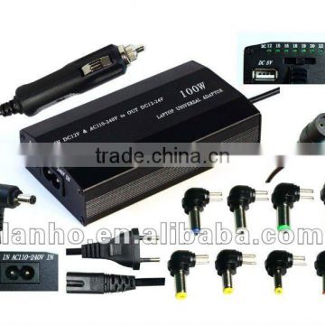 100W 2 in 1 Universal car and home adaptor for laptop Power supply