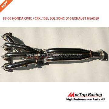 Mertop Race 88-00 HOND* CIVI*/CRX/DEL SOL D15/D16 VTEC STAINLESS EXHAUST HEADER+GASKET+BOLTS photo-2