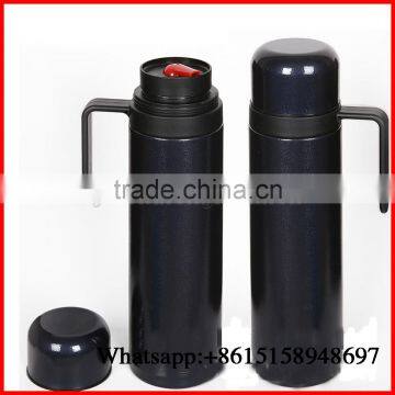 Stainless Steel Double Wall Thermo Flask With Straw Handle 1000ml Portable Thermos Jug Bottle OEM Welcomed photo-2
