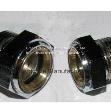 MNPT Thread 3/4 1 Inch Pump Carbon Steel Liquid Oil Sight Glass Plug Oil Level Gauge photo-3