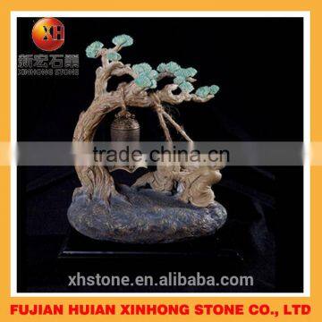 Hand Carved Chinese Table Stone Ornamentation Little Monk With Set photo-6