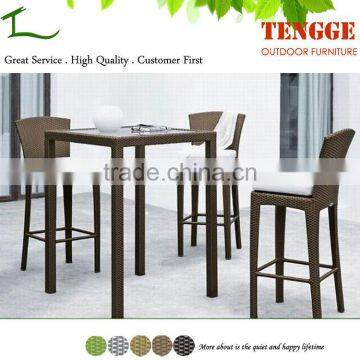 Outdoor PE Rattan High Top Bar Tables and Chairs photo-3