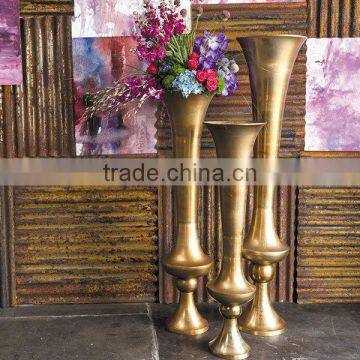 New Arrival ! Gold Metal Vase, Gold Flower Vase, Royal Gold Trumpet Vase For Decoration photo-2