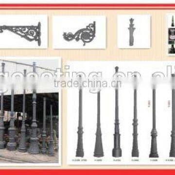 China supplier 3.6 m height antique cast iron lamp post with lamp on top