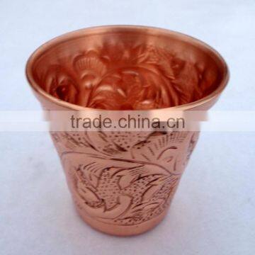 BPA FREE 100% PURE COPPER 2 OZ EMOSSED DESIGN SHOT GLASSES, COPPER SHOT MEASURING CUPS photo-5