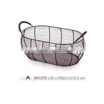 China Factory Fashion Design Storage Metal Wire Fruit Basket photo-2