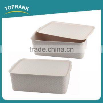Toprank Different Size Design Pattern Home Living Plastic Storage Organizer Clothes Storage Box Container With Lid photo-2