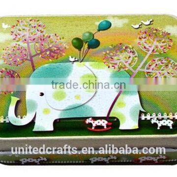 New Small Storage Jars Rectangular Iron Tin Gift Jewelry Holder Storage Box 1Pcs