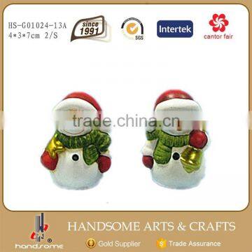 7cm Resin Small Souvenir Handmade Christmas Decoration Holiday Gift Snowman Ornaments Wholelsale