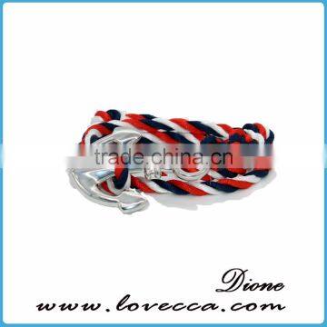 New Arrival Custom Anchor Nautical Hook Cotton Rope Bracelet Anchor Bracelet for Men photo-3