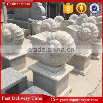 Garden Yellow Granite Statue With Shell Design