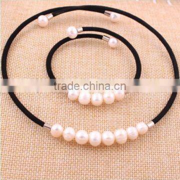 10-11 mm white freshwater pearl necklace and bracelet sets wholesale