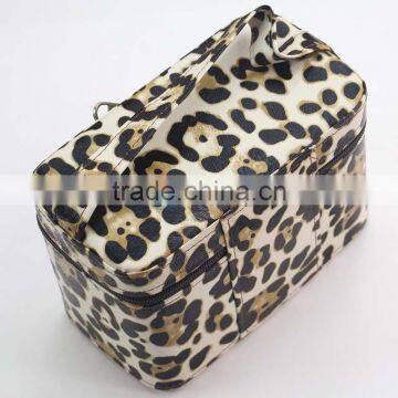 Hot Leopard PU Cosmetic Case Large Capacity Make Up Bag for Lady