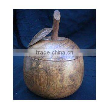 Wooden Coaster in Apple Shaped Pot