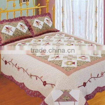 Cotton applique flower quilt sets bedspreads