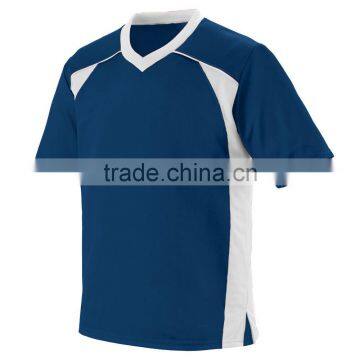 Custom Wicking Soccer Shirt For Youth Raglan Sleeves V Neck Collar Custom Top 100% Polyester Wicking Knit Sport Tee photo-5