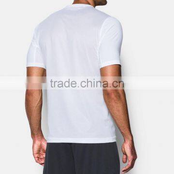 Mens Short Sleeve Tops Casual Quick Dry Slim Fit Polyester Spandex Blend Stretchy Material Tops Football Tee Solid Custom Color photo-6