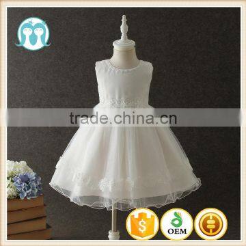 2017 unique summer wedding party flower children dress with white color