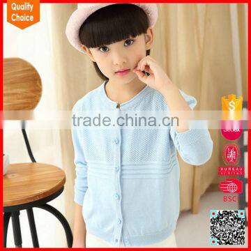 New design long sleeves light blue kids cashmere sweater for girls