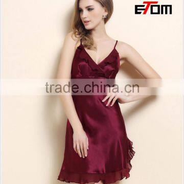 0849 Floral Lace Nightdress spaghetti strap slip sexy girls satin photos nightdress dress satin Nightgown