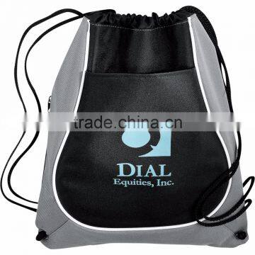 Coil Drawstring Backpack - Has an Open Main Compartment, Which Cinches at the Top, Open Front Pocket and Comes With Your Logo. photo-2