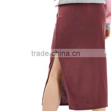 2017 OEM Spring Aubergine Calf Length Casual Loose Pencil Skirt photo-4