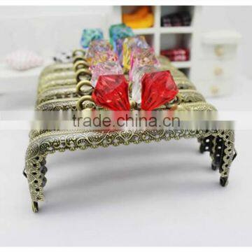 12.5cm 5 Inch Bronze Round Candy Diamond Kiss Lock Metal Handbag Frame photo-3