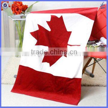 wholesaler velour beach towel flag