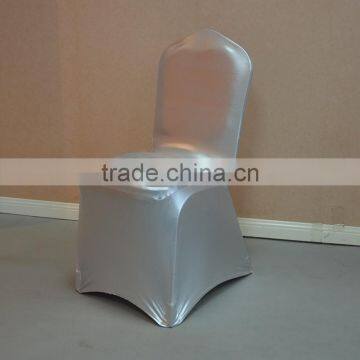 Metallic silver universal spandex wedding chair cover for sale