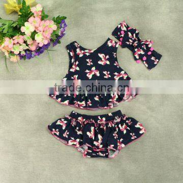 3-24M baby girls clothing summer vest and diaper cover set M7041209