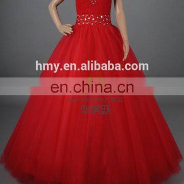 Real Model Simple Beaded Ball Gown HMY-142 Sweetheart Floor Length Prom Dress Hot Sell