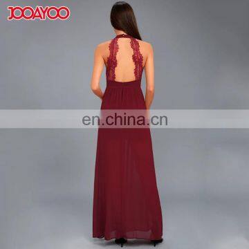 Charming professional design elegant maxi dress lace fabric dress with straps