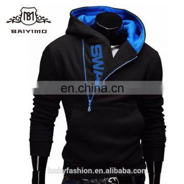2016 New Fashion Long Sleeve Men Pullover Zipper Sweatshirt Hoodies Custom