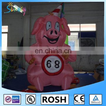 SUNWAY giant customized logo printing inflatable pig for advertising