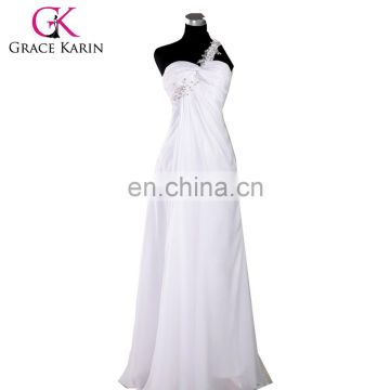 2015 Sexy White Long Evening Dresses Grace Karin Floor Length Backless Dresses Evening CL3122