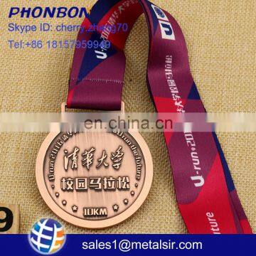 environmental custom 3D antique medal with hanger sports badge running medal