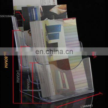 Custom 4 Tiers Wall Mounted and Tabletop Clear Acrylic Brochure Magazine Holder photo-6